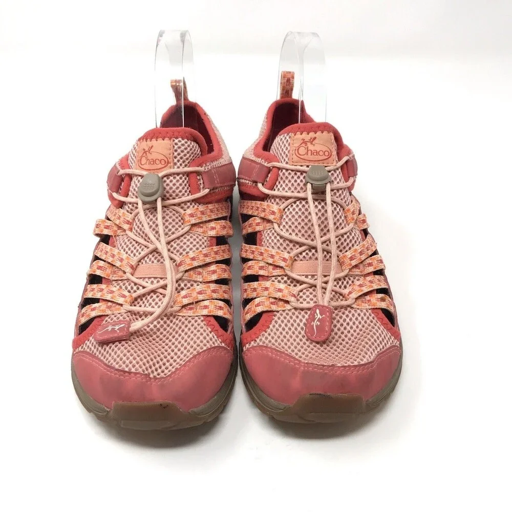 Chaco Kids Outcross Water Shoes Size 6 Red Orange Bungee Lace J180034 Quick Dry